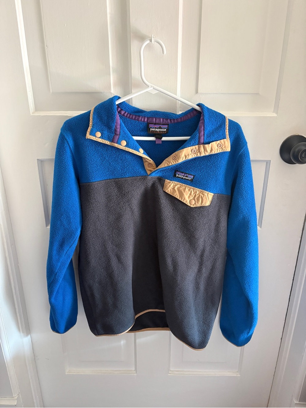 Patagonia Blue & Gray Snap-Front Retro Fleece Pullover